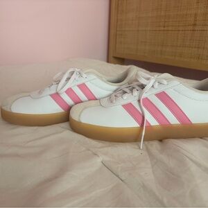 Adidas White and Pink Casual Shoes